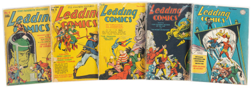 LEADING COMICS Nos. 4, 5, 6, 7, 8 * Lot of Five Comics * SEVEN SOLDIERS OF VICTORY