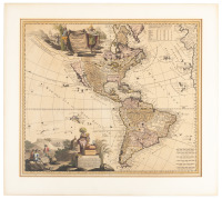 Americ&aelig; tam Septentrionalis quam Meridionalis in Mappa Geographica Delineatio
