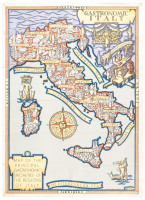 Gastronomic Italy: Map of the Principal Specialties of the Regions of Italy.
