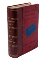 Bound volume of 94 passenger lists from 1887 for voyages on the Le Havre- New York route