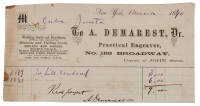 Printed and handwritten Receipt Signed - 1870