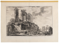 Veduta dell'avanzo del Castello, che prendendo una porzione dell'Acqua Giulia dal Condotto principale,...from "Vedute di Roma"