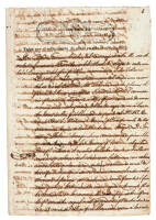 Manuscript document relating to a crime committed by a black slave