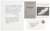 Autograph letter from Edward Weston to Donald Ross and family with two pieces of Weston ephemera
