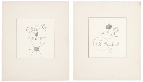 Two Ink drawings by Bob Nash gifted to Merg Ross