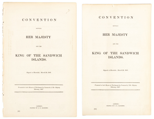 Convention between Her Majesty and the King of the Sandwich Islands
