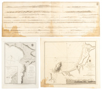 Nine British Admiralty charts, many from 1835 surveys by H.M.S. Beagle