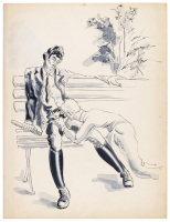 Erotic watercolor: Cop, 1953