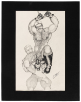 Untitled erotic graphite work, signed