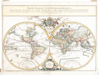Mappe-Monde Geo-Hydrographique ou Description Generale du Globe Terrestre et Aquatique en Deux-Plans-Hemispheres.