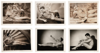 12 Bob Mizer physique photographs of models sitting and reclining