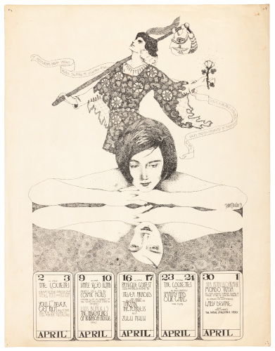 Nocturnal Dream Shows poster for Palace Theater events including The Cockettes and the premiere of John Waters's Mondo Trash