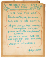 "No Udder Pome Lyke Dis Pome" - manuscript poem