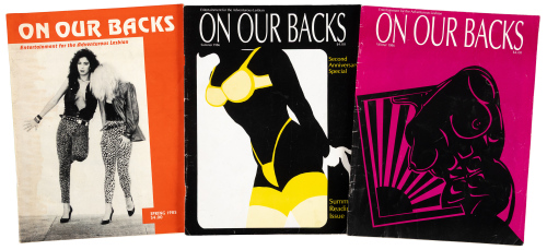 Three issues of On Our Backs: Entertainment for the Adventurous Lesbian