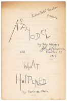 Judson Poet's Theater Presents: Asphodel by John Wieners and What Happened by Gertrude Stein