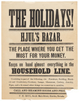 The Holidays! Hjul's Bazar broadside