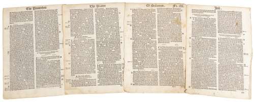 Four leaves from the "Great Bible" of 1540