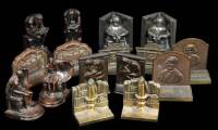 Eight pairs of bookends in the theme of the study of humanities.