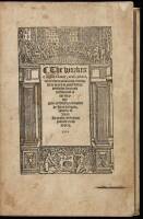The workes of Geffrey Chaucer, newlie printed, with diuers addicions, whiche were neuer in print before: with the siege and destruccion of the worthy citee of Thebes, compiled by Ihon Lidgate, Monke of Berie. As in the table more plainly doeth appere