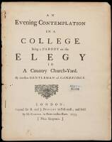 An Evening Contemplation in a College. Being a Parody on the Elegy in A Country Church-Yard