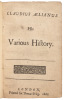 His Various History - 2