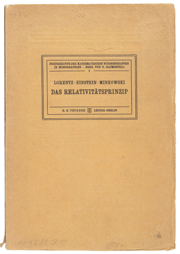 Das Relativitatsprinzip: Eine Sammlung von Abhandlungen