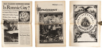 A selection of underground newspapers featuring Bukowski and others