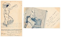 2 Blue-ink sketches
