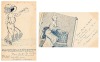 2 Blue-ink sketches