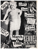 Mourn Divine Correctly: MDC flyer for a party at the Kennel Club