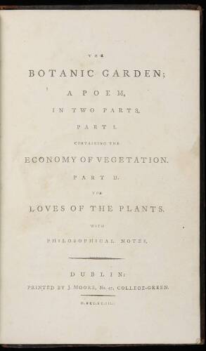 The Botanic Garden, a Poem in Two Parts