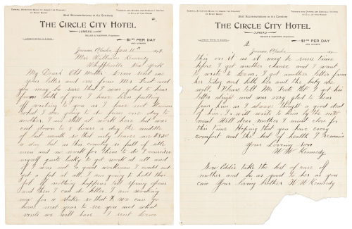 Autograph letter on Alaskan gold rush wintertime conditions