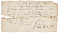 Revolutionary War manuscript paying for room and board