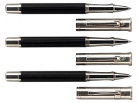 FABER-CASTELL: Graf von Faber-Castell Platinum-Plated and Fluted Wood Rollerballs * Lot of Three