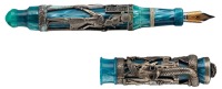 MONTEGRAPPA: Luxor Blue Nile Sterling Silver Limited Edition Fountain Pen