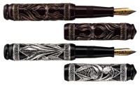 VISCONTI: Taj Mahal Sterling Silver and 18K Rose Gold Limited Edition Fountain Pens * Set of Two