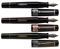 DELTA: Return to China Hong Kong 1997 Set of Three Ebonite and Sterling Silver Fountain Pens