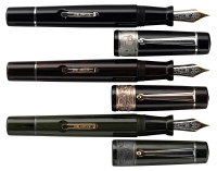 DELTA: Return to China Hong Kong 1997 Set of Three Ebonite and Sterling Silver Fountain Pens