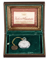 VACHERON & CONSTANTIN: Aluminium Open-Face Keyless Wind Pocket Watch, with Medallion and Original Box, c.1945