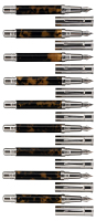 FERRARI DA VARESE: Spartacus Amber Fountain Pens * Lot of Nine