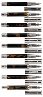 FERRARI DA VARESE: Spartacus Amber Fountain Pens * Lot of Nine