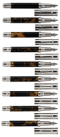FERRARI DA VARESE: Spartacus Amber * Lot of Nine Fountain Pens