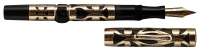 CONKLIN: Crescent-Filler Fountain Pen, Pansy-Pattern 14K Gold-Filled Filigree Overlay, Flex Nib