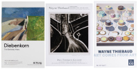 Three promotional posters for Wayne Thiebaud and Richard Diebenkorn exhibits