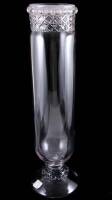 Tall cylindrical glass apothecary jar