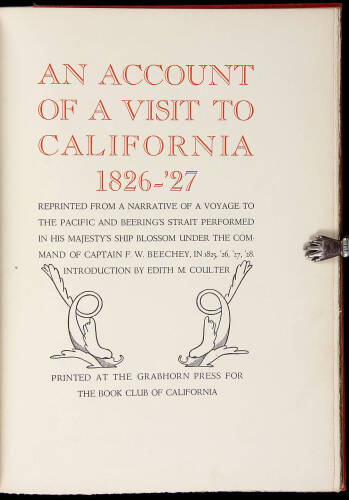 An Account of a Visit to California 1826-'27.