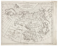 Carte des parties Nord et Est de l'Asie qui Comprend les C&ocirc;tes de la Russie Asiatique, le Kamschatka, le Jesso, et les Isles du Japon, dress&eacute;e en 1764 par M***, Nouvelle &eacute;dition r&eacute;duite par M. de Vaugondy 1772