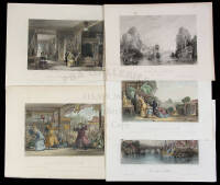 Collection of 75 engraved plates - 4 are colored