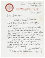 Handwritten letter from Allen Ginsberg to Danny Rifken