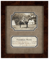 Framed signed check by Jack London
